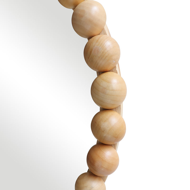 Καθρέπτης Specio pakoworld ξύλο σε φυσική απόχρωση Φ60x4.5εκ - Hippiehome.gr