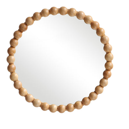 Καθρέπτης Specio pakoworld ξύλο σε φυσική απόχρωση Φ60x4.5εκ - Hippiehome.gr