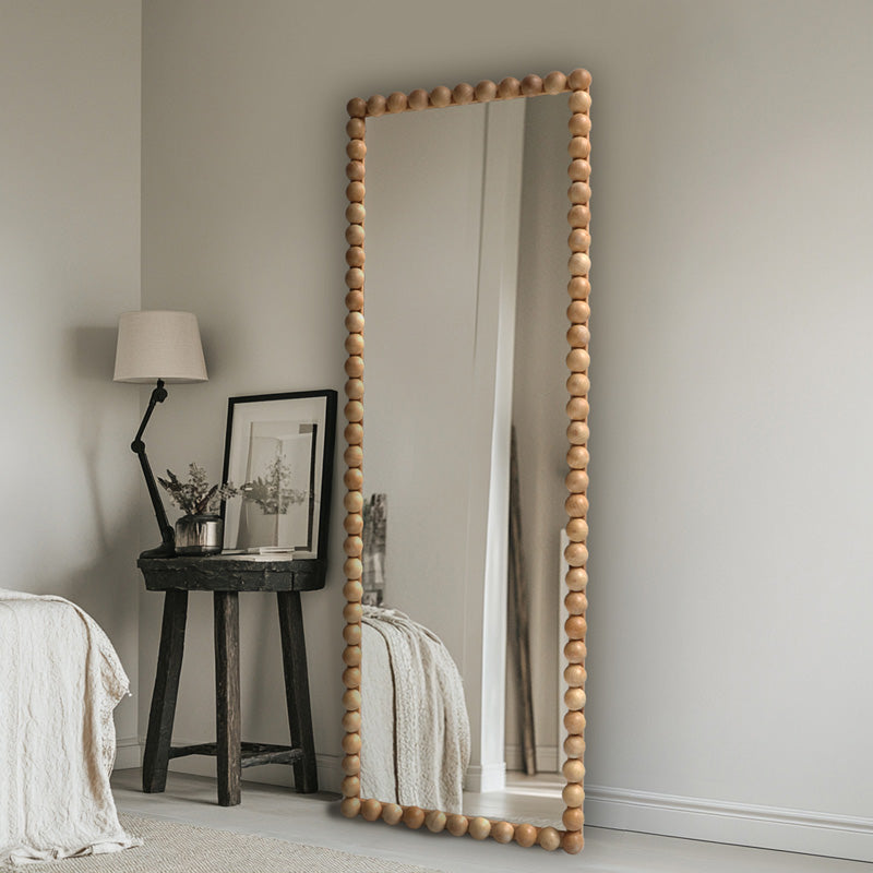 Καθρέπτης Ledalo pakoworld ξύλο σε φυσική απόχρωση 45x4.5x130εκ - Hippiehome.gr