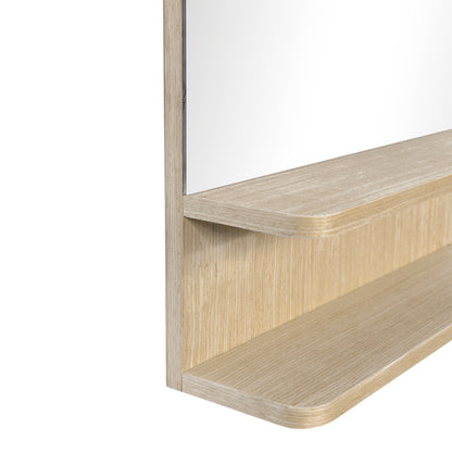 Καθρέπτης με ράφι Mensola pakoworld mdf σε φυσική απόχρωση 45.7x12.7x76.2εκ - Hippiehome.gr