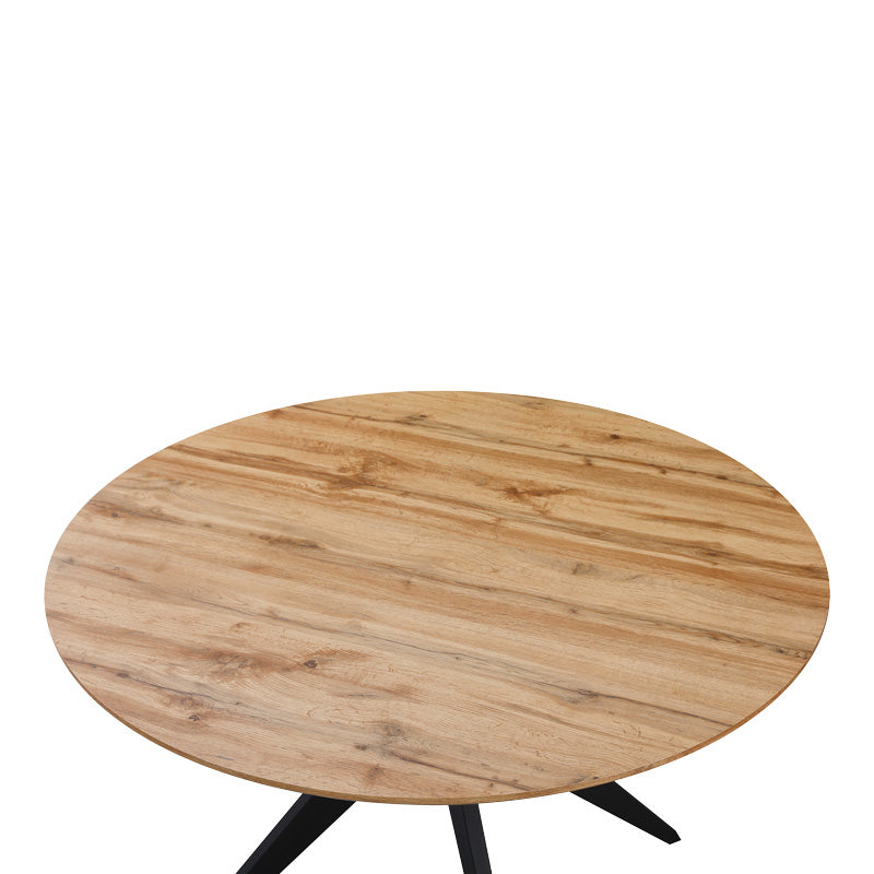Τραπέζι Toda pakoworld mdf σε sonoma απόχρωση με μαύρα μεταλλικά πόδια Φ120x75εκ - Hippiehome.gr