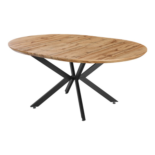 Τραπέζι επεκτεινόμενο Edina pakoworld mdf σε sonoma απόχρωση με μαύρα μεταλλικά πόδια 130-170x130x75εκ - Hippiehome.gr