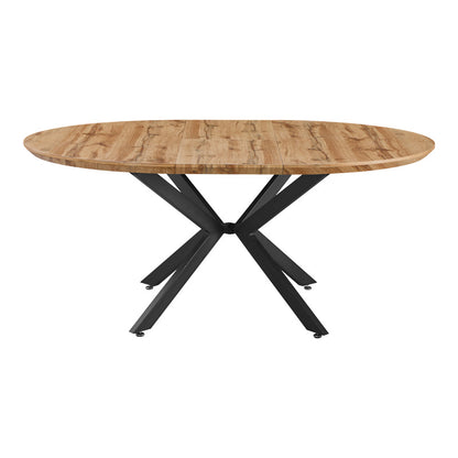 Τραπέζι επεκτεινόμενο Edina pakoworld mdf σε sonoma απόχρωση με μαύρα μεταλλικά πόδια 130-170x130x75εκ - Hippiehome.gr