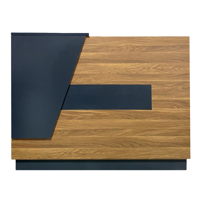 Γραφείο reception επαγγελματικό Oscar pakoworld σε καρυδί-ανθρακί απόχρωση 140x65x110εκ - Hippiehome.gr