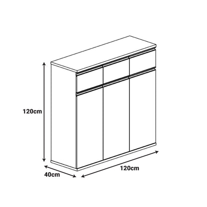 Ντουλάπια γραφείου επαγγελματικά Oscar pakoworld καρυδί-ανθρακί 200x40x120εκ - Hippiehome.gr