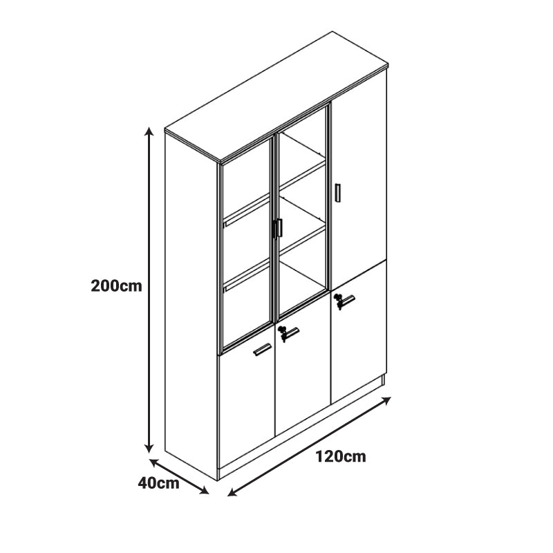 Ντουλάπες γραφείου επαγγελματικές Oscar pakoworld καρυδί-ανθρακί 240x40x200εκ - Hippiehome.gr