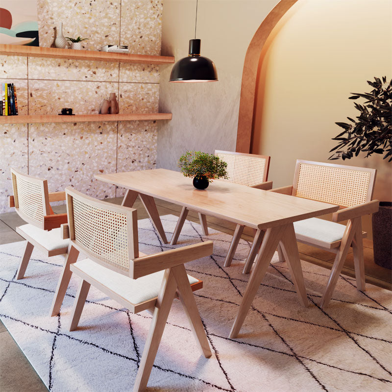 Πολυθρόνα Winslow pakoworld ξύλο rubberwood ανοικτό καρυδί-pvc rattan φυσικό-ύφασμα γκρι - Hippiehome.gr