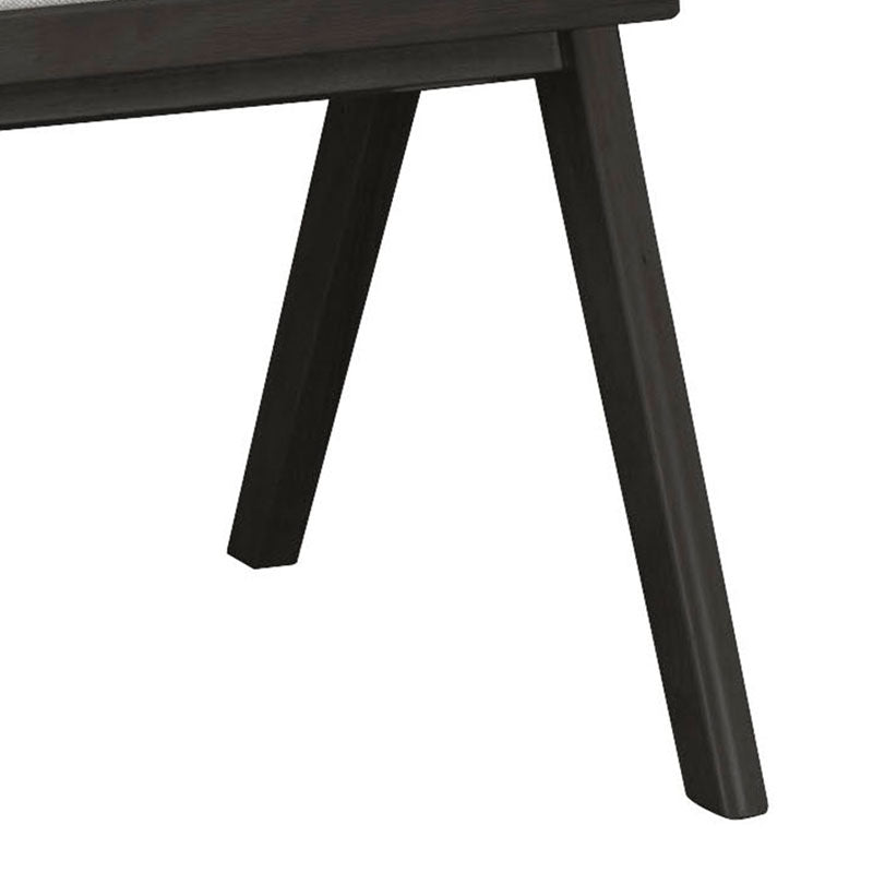 Πολυθρόνα Winslow pakoworld ξύλο rubberwood μαύρο-pvc rattan φυσικό-ύφασμα γκρι - Hippiehome.gr