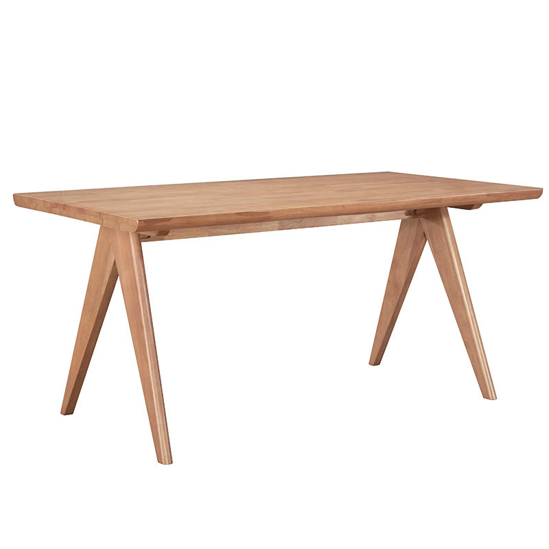 Dining table Winslow I pakoworld set of 5 rubberwood wood light walnut 160x85x75cm