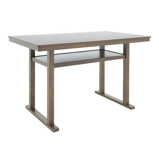 Τραπέζι μπαρ Tenor pakoworld φυσικό ξύλο rubberwood-ΜDF καρυδί 150x90x91.5εκ - Hippiehome.gr