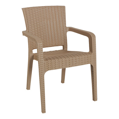 Τραπεζαρία Icon-Halcyon pakoworld σετ 5τεμ PP σε cappuccino απόχρωση - Hippiehome.gr