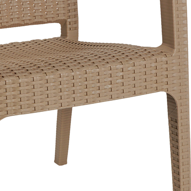 Τραπεζαρία Icon-Halcyon pakoworld σετ 5τεμ PP σε cappuccino απόχρωση - Hippiehome.gr