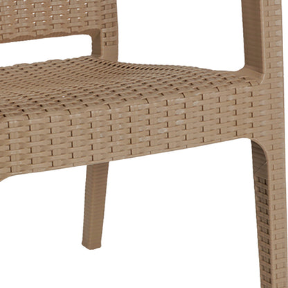 Τραπεζαρία Icon-Halcyon pakoworld σετ 5τεμ PP σε cappuccino απόχρωση - Hippiehome.gr