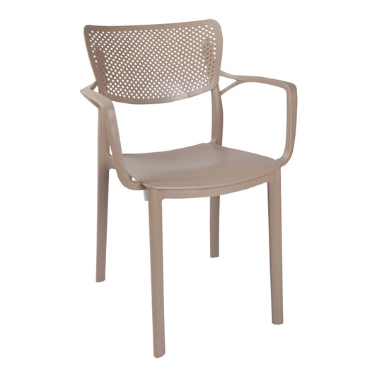 Τραπεζαρία Icon-Frontline pakoworld σετ 5τεμ PP σε cappuccino απόχρωση - Hippiehome.gr