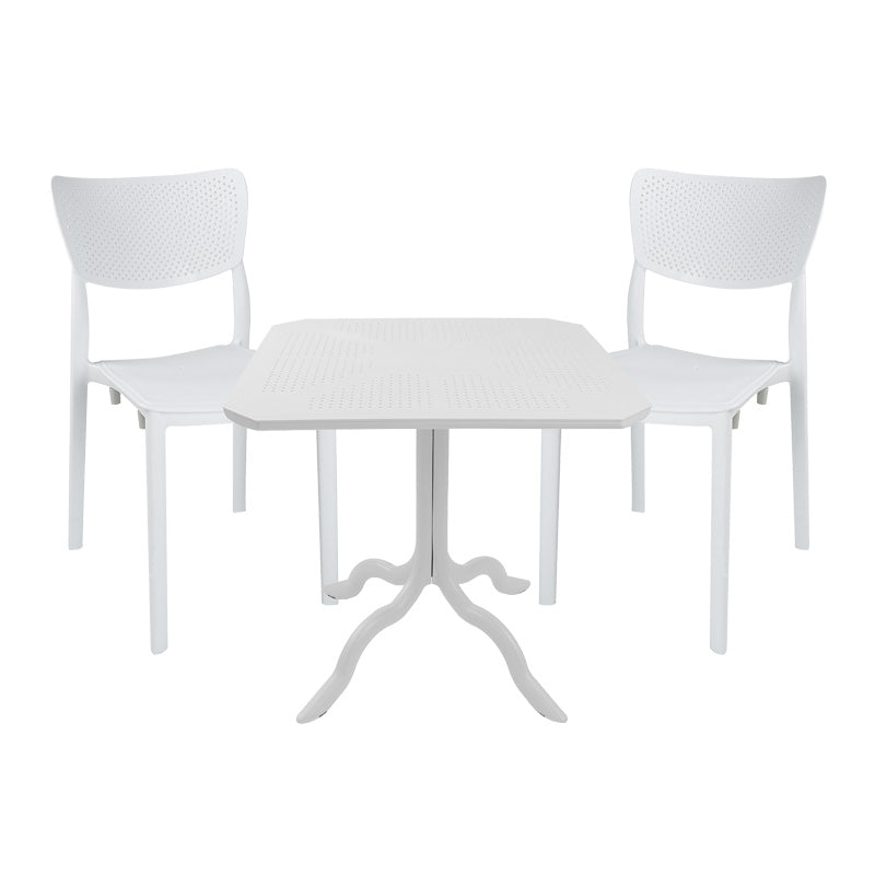 Τραπεζαρία Icon-Ignite pakoworld σετ 3τεμ PP σε λευκή απόχρωση - Hippiehome.gr