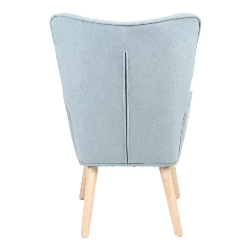 Πολυθρόνα με υποπόδιο Melisia pakoworld βεραμάν ύφασμα και ξύλινο πόδι σε φυσική απόχρωση 59x67x94εκ - Hippiehome.gr