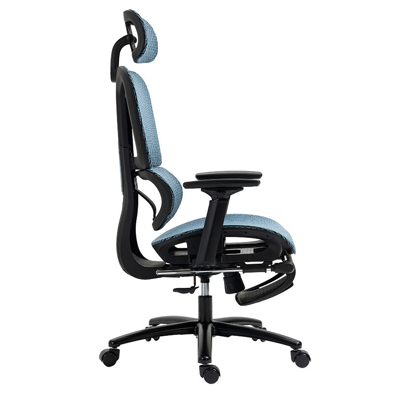 Καρέκλα γραφείου διευθυντή με υποπόδιο Verdant pakoworld Premium Quality mesh χρώμα μπλε - Hippiehome.gr