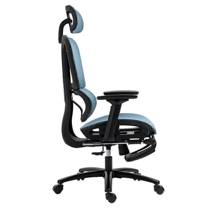 Καρέκλα γραφείου διευθυντή με υποπόδιο Verdant pakoworld Premium Quality mesh χρώμα μπλε - Hippiehome.gr