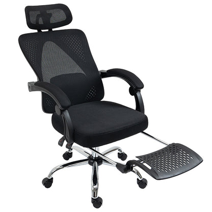 Καρέκλα γραφείου διευθυντή με υποπόδιο Titan pakoworld Premium Quality ύφασμα-mesh χρώμα μαύρο - Hippiehome.gr