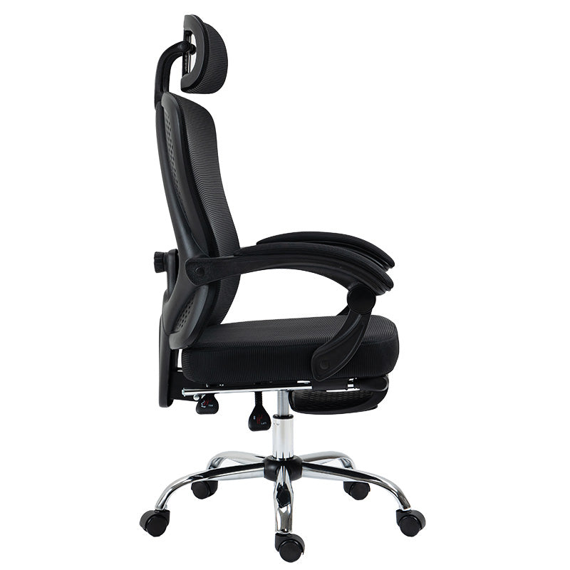Καρέκλα γραφείου διευθυντή με υποπόδιο Titan pakoworld Premium Quality ύφασμα-mesh χρώμα μαύρο - Hippiehome.gr