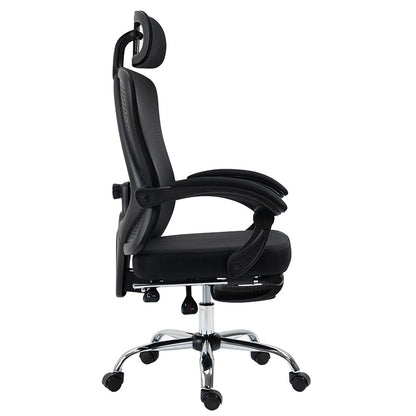 Καρέκλα γραφείου διευθυντή με υποπόδιο Titan pakoworld Premium Quality ύφασμα-mesh χρώμα μαύρο - Hippiehome.gr