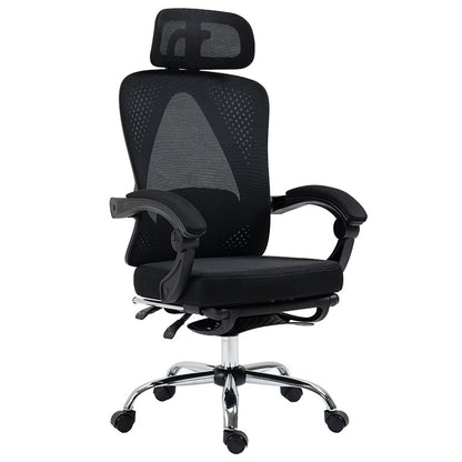 Καρέκλα γραφείου διευθυντή με υποπόδιο Titan pakoworld Premium Quality ύφασμα-mesh χρώμα μαύρο - Hippiehome.gr