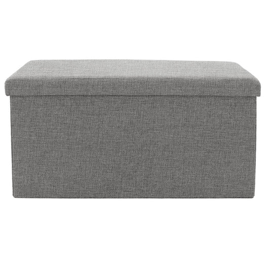 Σκαμπό-μπαούλο Greatness pakoworld ύφασμα γκρι 76x38x38εκ - Hippiehome.gr