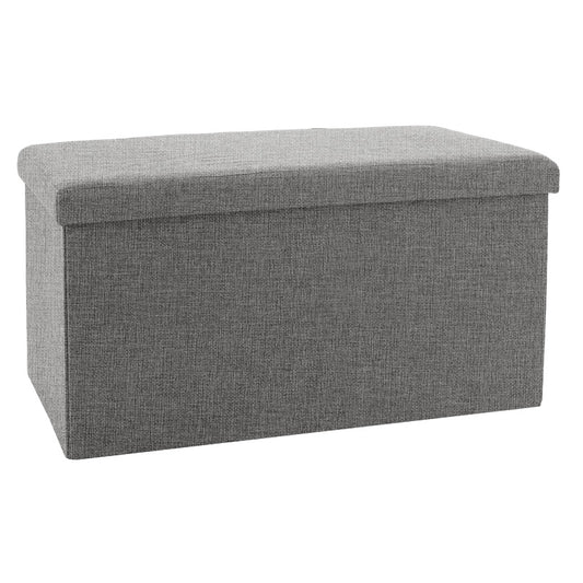 Σκαμπό-μπαούλο Greatness pakoworld ύφασμα γκρι 76x38x38εκ - Hippiehome.gr