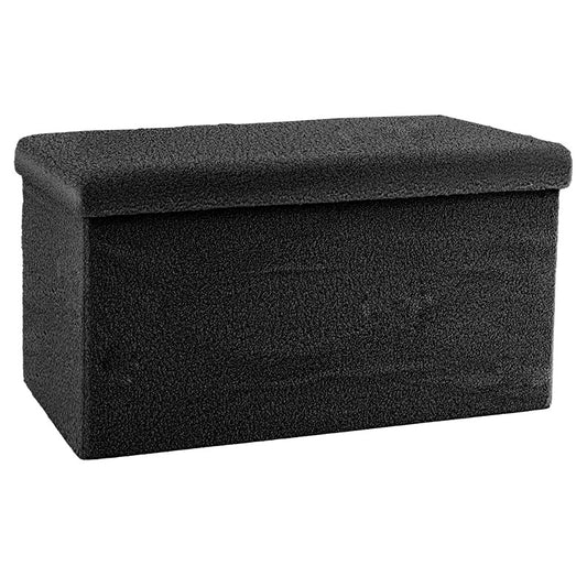 Σκαμπό-μπαούλο Forward pakoworld ύφασμα μπουκλέ ανθρακί 76x38x38εκ - Hippiehome.gr
