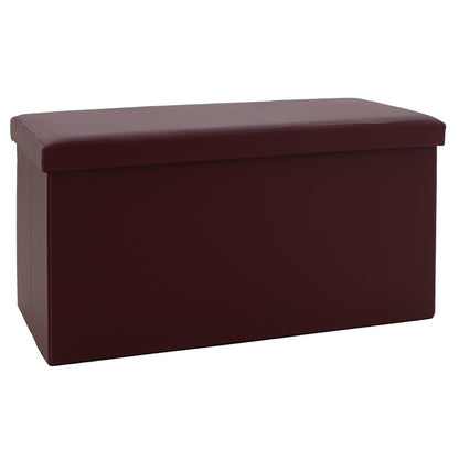 Σκαμπό-μπαούλο Cooperation pakoworld pu σκούρο καφέ 76x38x38εκ - Hippiehome.gr