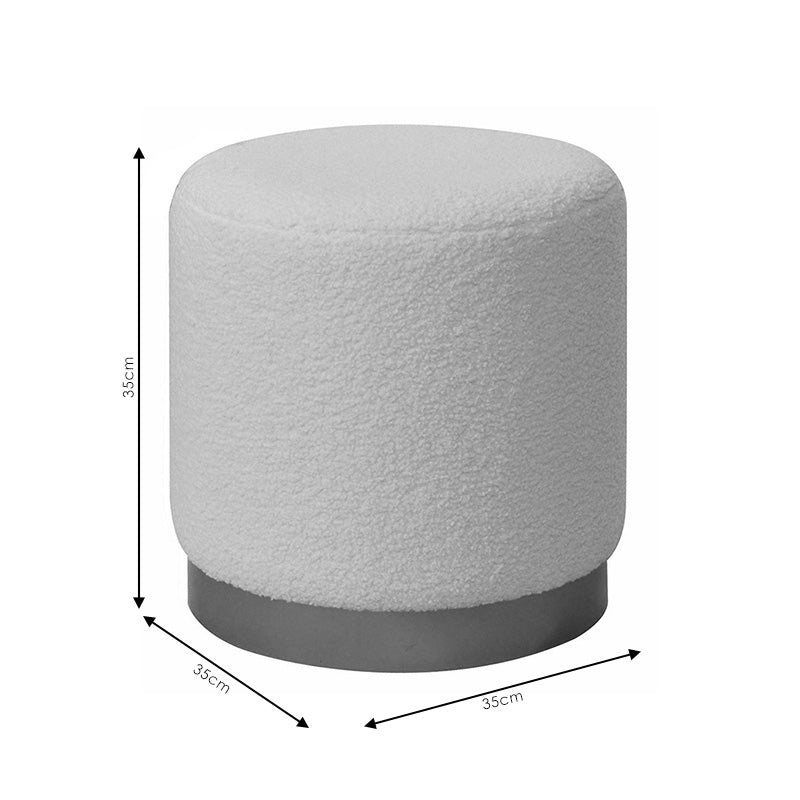 Σκαμπό Dash pakoworld μπουκλέ κρεμ-χρυσό Φ35x35εκ - Hippiehome.gr