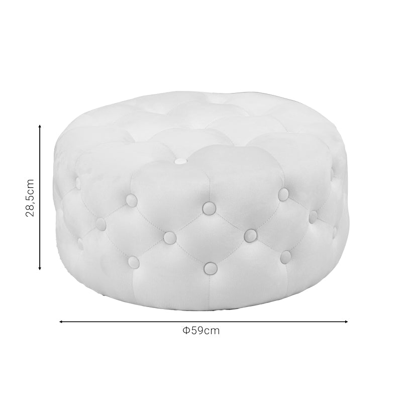 Σκαμπό-πουφ Ferdia pakoworld βελούδο κρεμ Φ59x28.5εκ - Hippiehome.gr