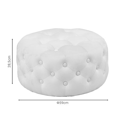 Σκαμπό-πουφ Ferdia pakoworld βελούδο κρεμ Φ59x28.5εκ - Hippiehome.gr