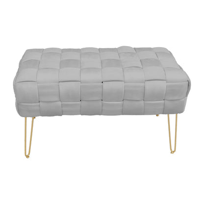 Σκαμπό Wenzo pakoworld γκρι βελούδο 82x43x46εκ - Hippiehome.gr