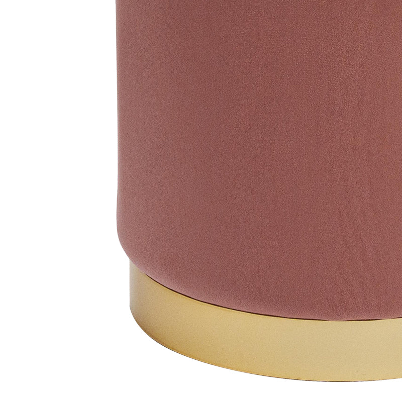 Σκαμπό Dash pakoworld βελούδο σάπιο μήλο-χρυσό Φ35x35εκ - Hippiehome.gr