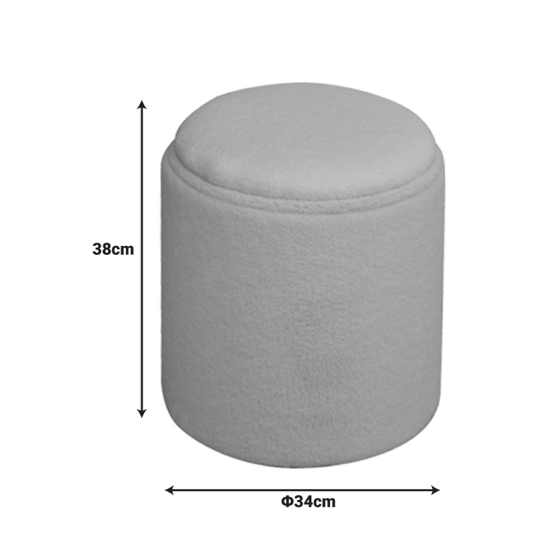 Σκαμπό-μπαούλο Batur pakoworld μπουκλέ ύφασμα σε λευκή απόχρωση Φ34x38εκ - Hippiehome.gr