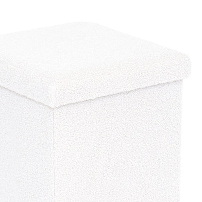 Σκαμπό-μπαούλο Crystal pakoworld μπουκλέ ύφασμα σε ivory απόχρωση 38x38x38εκ - Hippiehome.gr