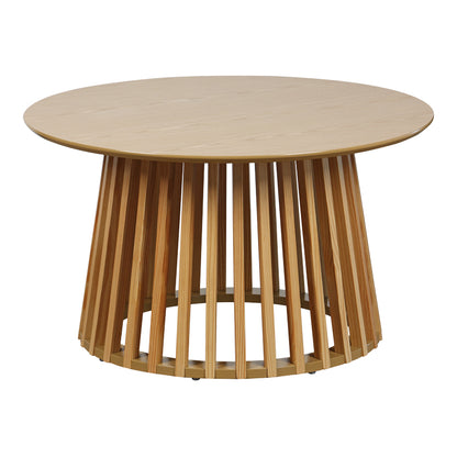 Τραπέζι σαλονιού Domonic pakoworld mdf/pw σε φυσική απόχρωση Φ80x45εκ - Hippiehome.gr