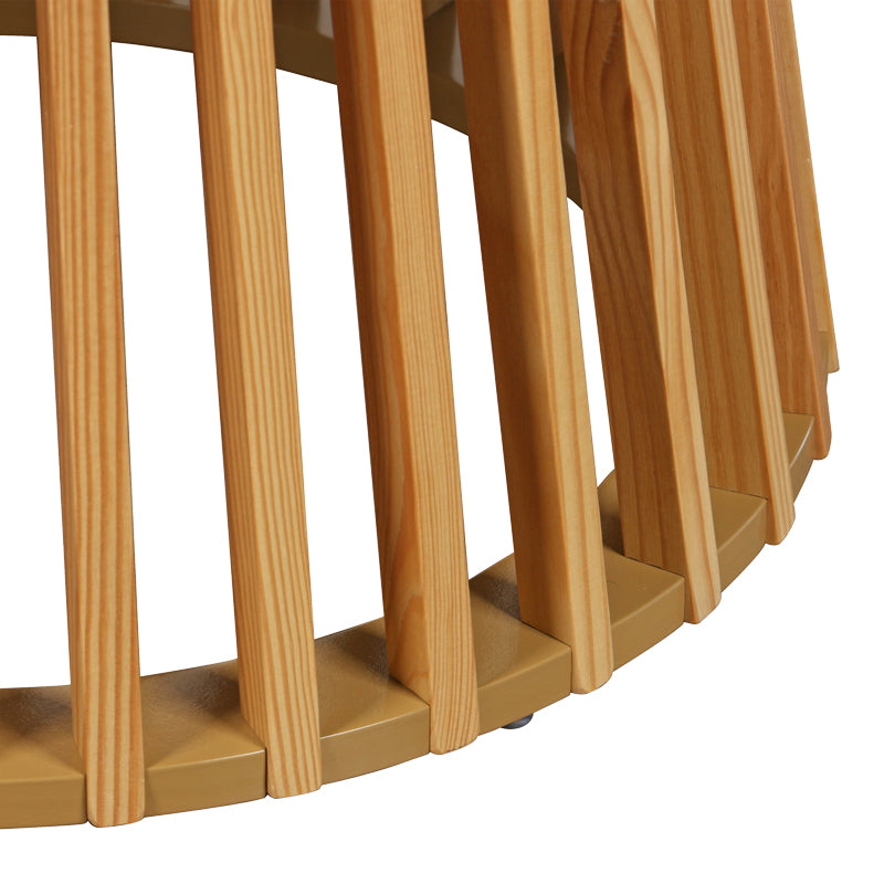 Τραπέζι σαλονιού Domonic pakoworld mdf/pw σε φυσική απόχρωση Φ80x45εκ - Hippiehome.gr