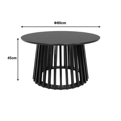 Τραπέζι σαλονιού Domonic pakoworld mdf σε μαύρη απόχρωση Φ80x45εκ - Hippiehome.gr