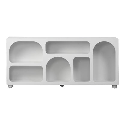 Μπουφές Emersi pakoworld με ράφια mdf σε λευκή απόχρωση 164x34x76εκ - Hippiehome.gr