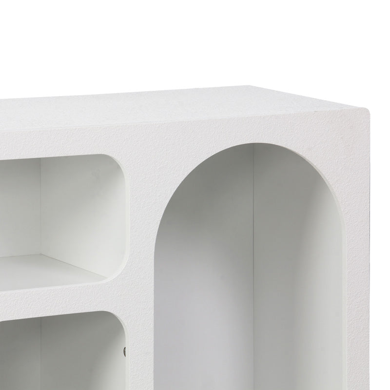 Μπουφές Emersi pakoworld με ράφια mdf σε λευκή απόχρωση 164x34x76εκ - Hippiehome.gr