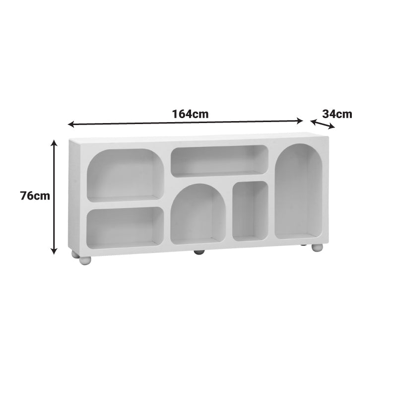 Μπουφές Emersi pakoworld με ράφια mdf σε λευκή απόχρωση 164x34x76εκ - Hippiehome.gr