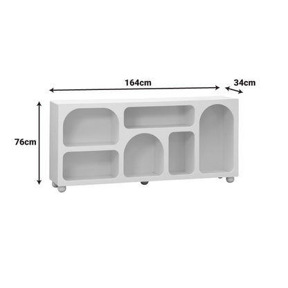 Μπουφές Emersi pakoworld με ράφια mdf σε λευκή απόχρωση 164x34x76εκ - Hippiehome.gr