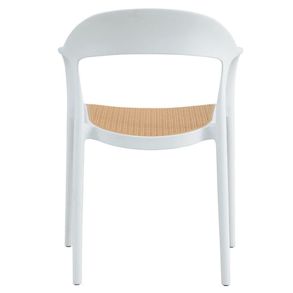 Πολυθρόνα Ember στοιβαζόμενη pakoworld με UV protection PP μπεζ- λευκό 52.5x56.5x81εκ. - Hippiehome.gr