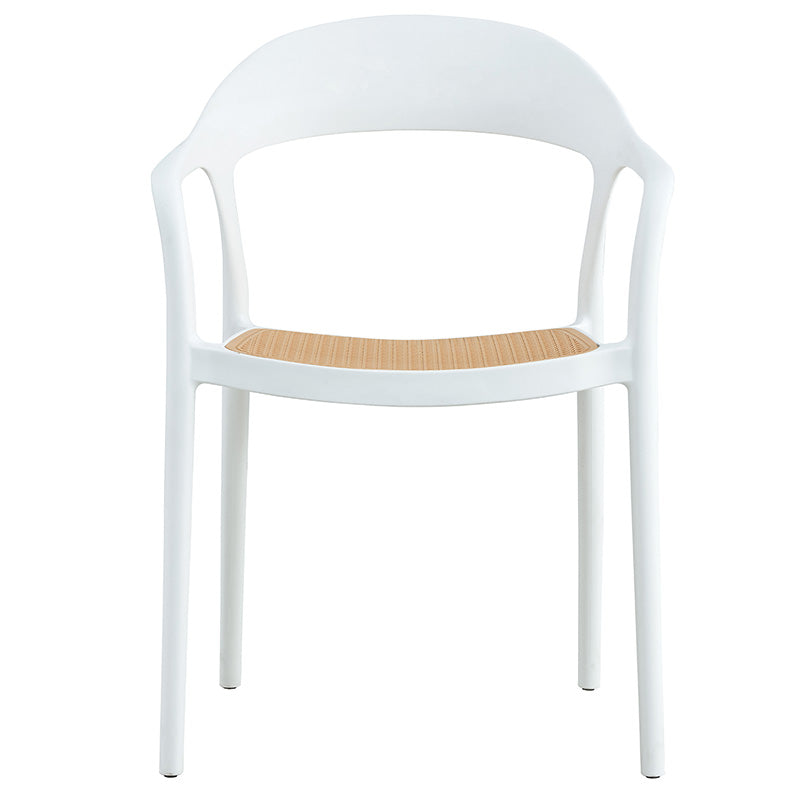 Πολυθρόνα Ember στοιβαζόμενη pakoworld με UV protection PP μπεζ- λευκό 52.5x56.5x81εκ. - Hippiehome.gr