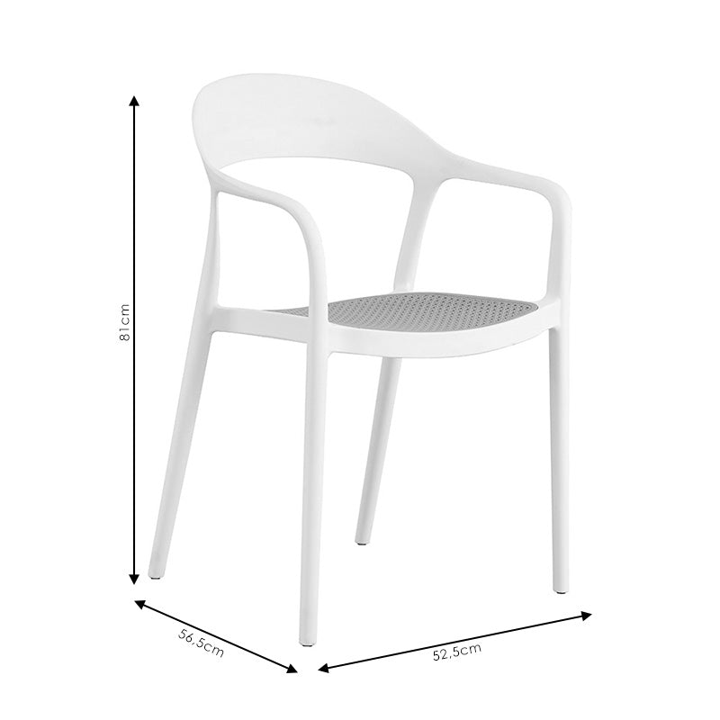 Πολυθρόνα Ember στοιβαζόμενη pakoworld με UV protection PP μπεζ- λευκό 52.5x56.5x81εκ. - Hippiehome.gr