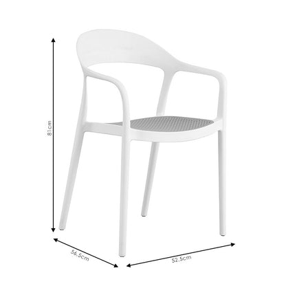 Πολυθρόνα Ember στοιβαζόμενη pakoworld με UV protection PP μπεζ- λευκό 52.5x56.5x81εκ. - Hippiehome.gr