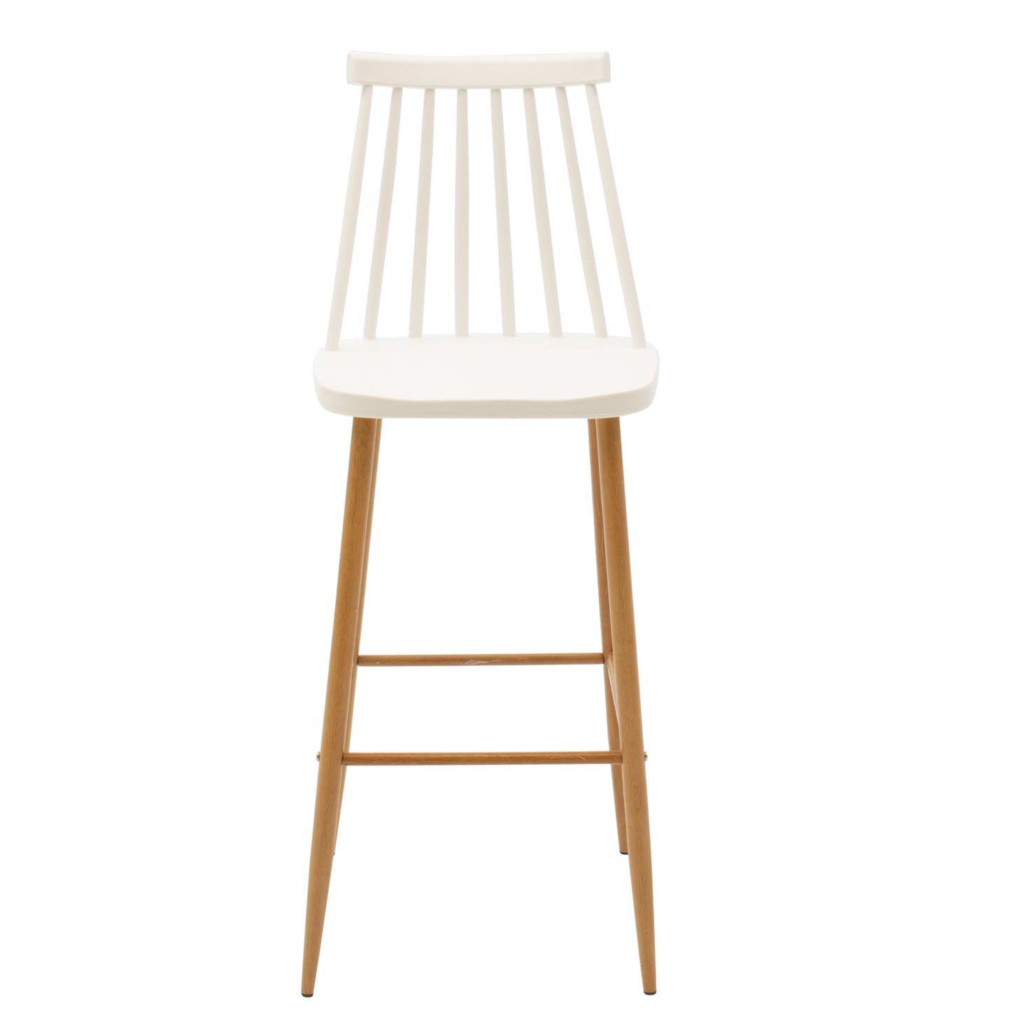 Σκαμπό μπαρ Aurora pakoworld λευκό pp-φυσικό πόδι 42x47x109εκ - Hippiehome.gr