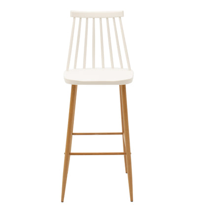 Σκαμπό μπαρ Aurora pakoworld λευκό pp-φυσικό πόδι 42x47x109εκ - Hippiehome.gr